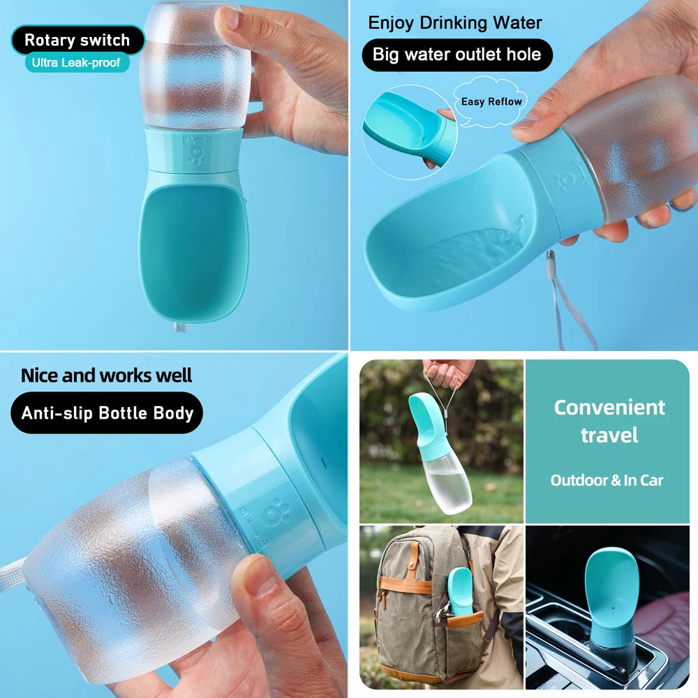 WoofAndWhiskers Pet Travel Water Bottle